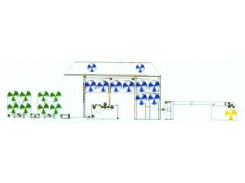 HJF330-D系列單槽漿槽高架烘房漿紗機(jī)工藝流程圖